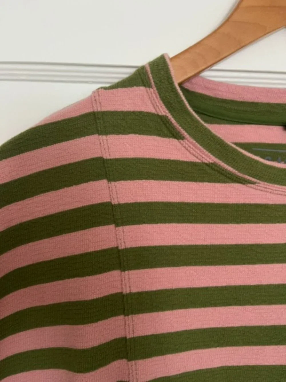 KOMODO Una Organic Cotton Mini Dress in Pink and Green Stripe | Size 6 - Picture 5 of 12